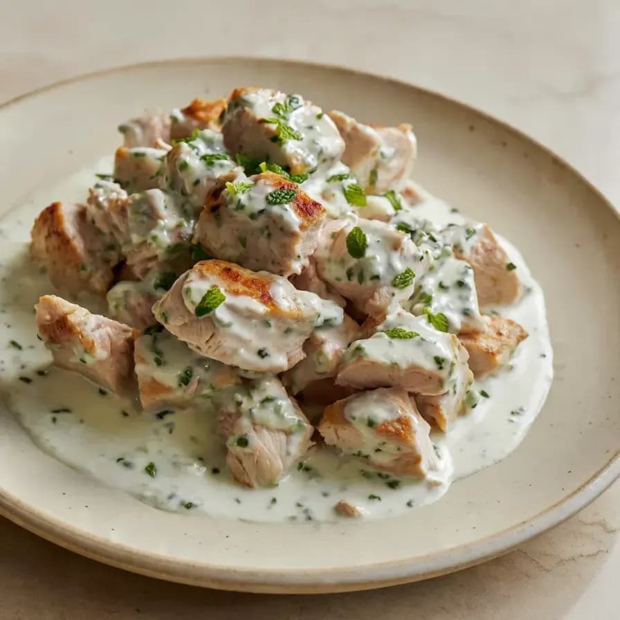 Куриная грудка без жира с йогуртовым соусом
