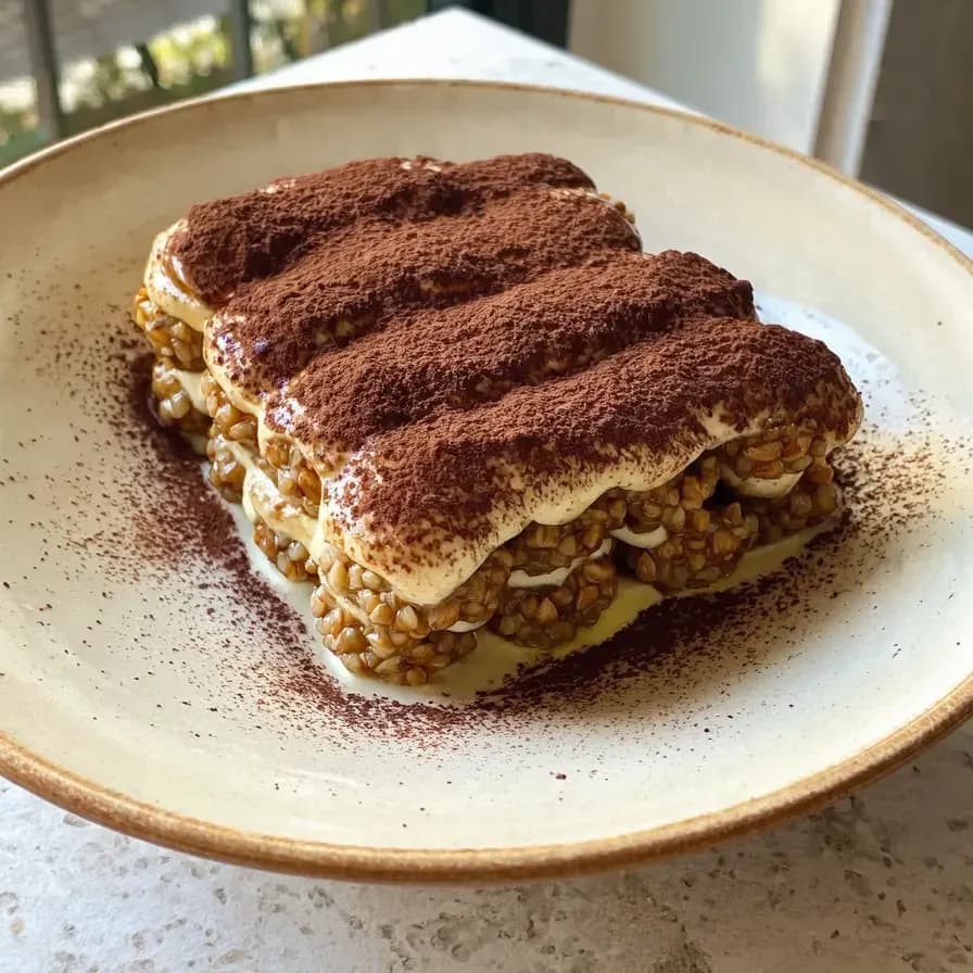 Fitness-Tiramisu mit hohem Proteingehalt