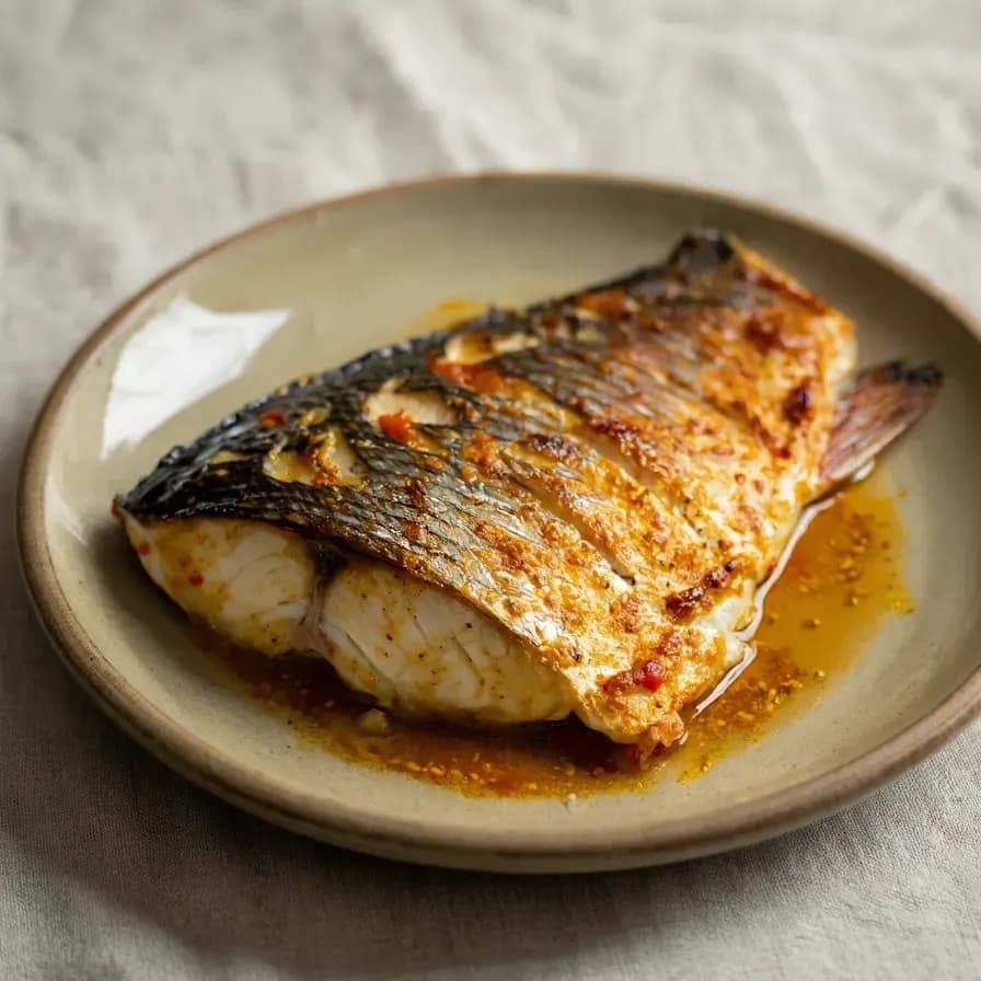 Poisson Barbunya au four avec sauce tomate