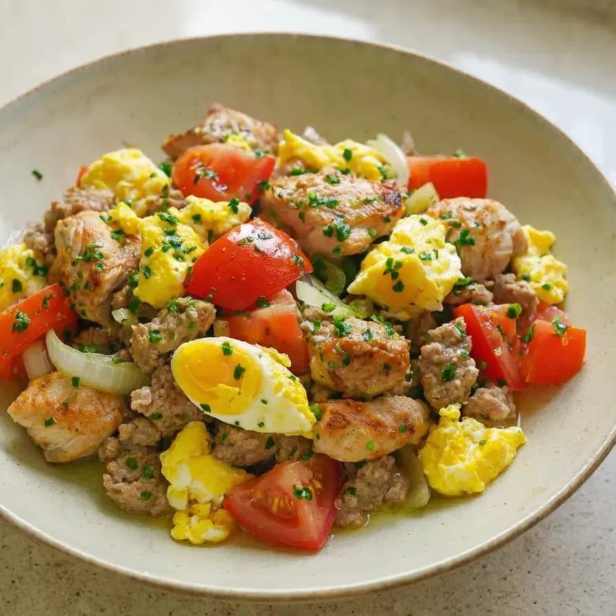 Diät-Eier mit Hackfleisch