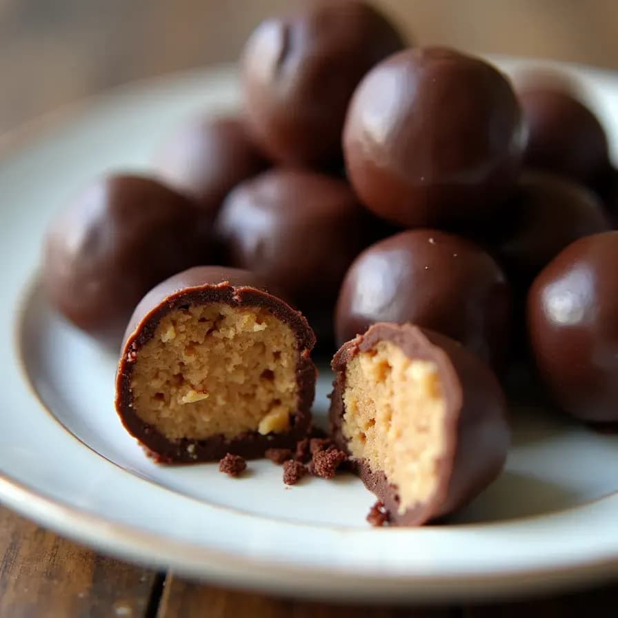 Chocolate Covered Peanut Butter Protein Balls