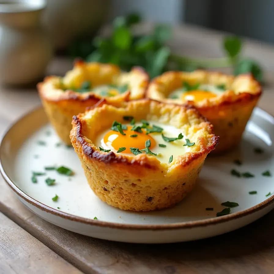 Coupes de petit-déjeuner au quinoa aux herbes et fromage au four