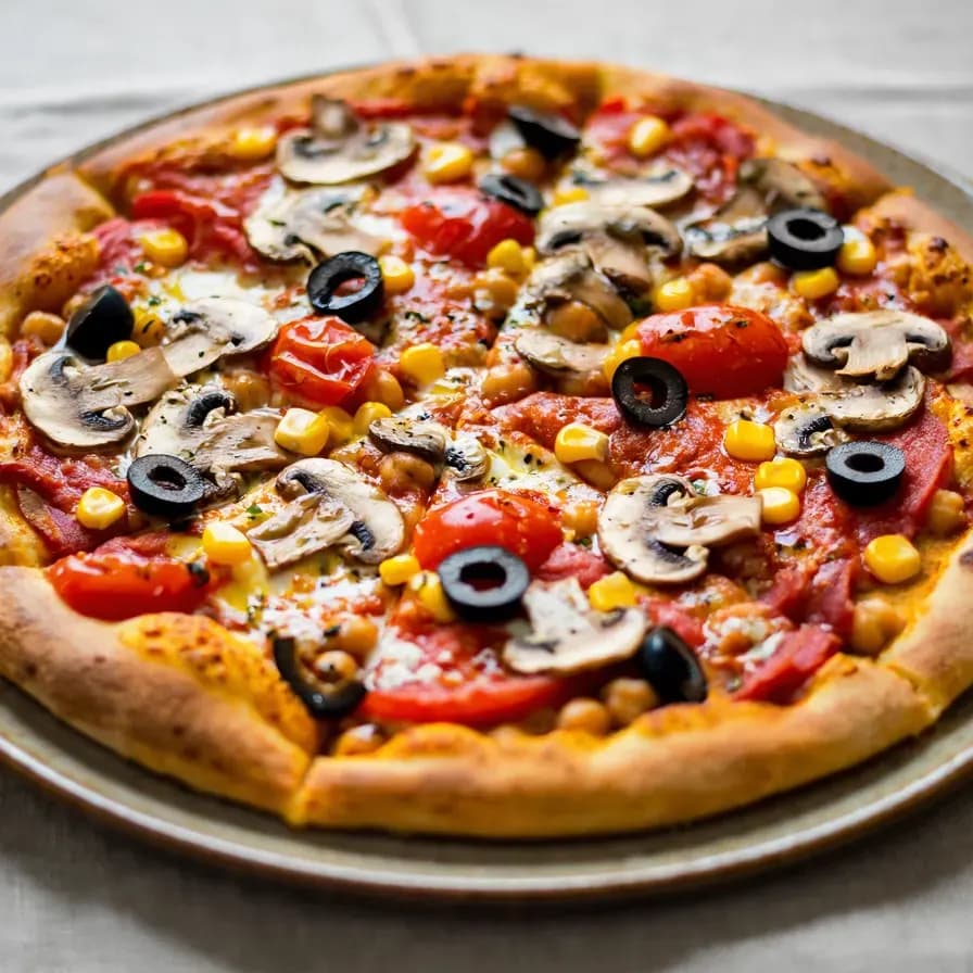 Pizza sin gluten a base de garbanzos