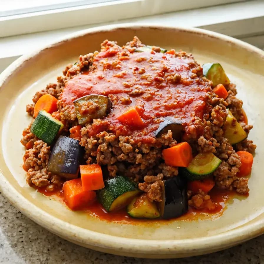 Guiso de Verduras con Carne Molida