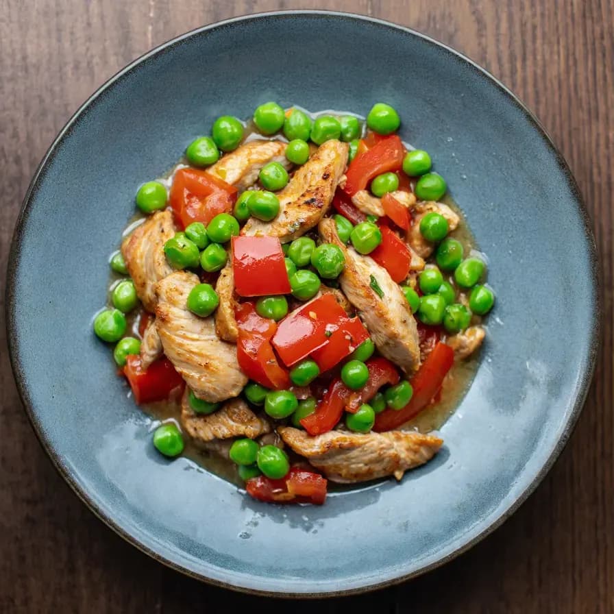 Курица с горошком