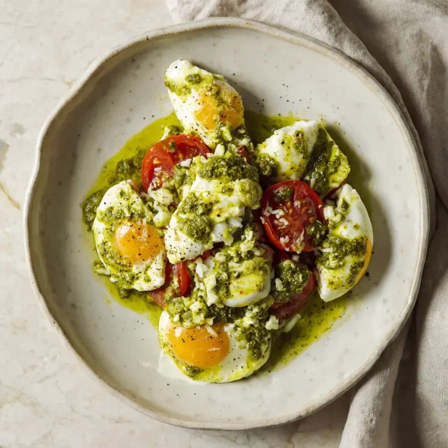 Plato de Pesto Soslu Yumurta