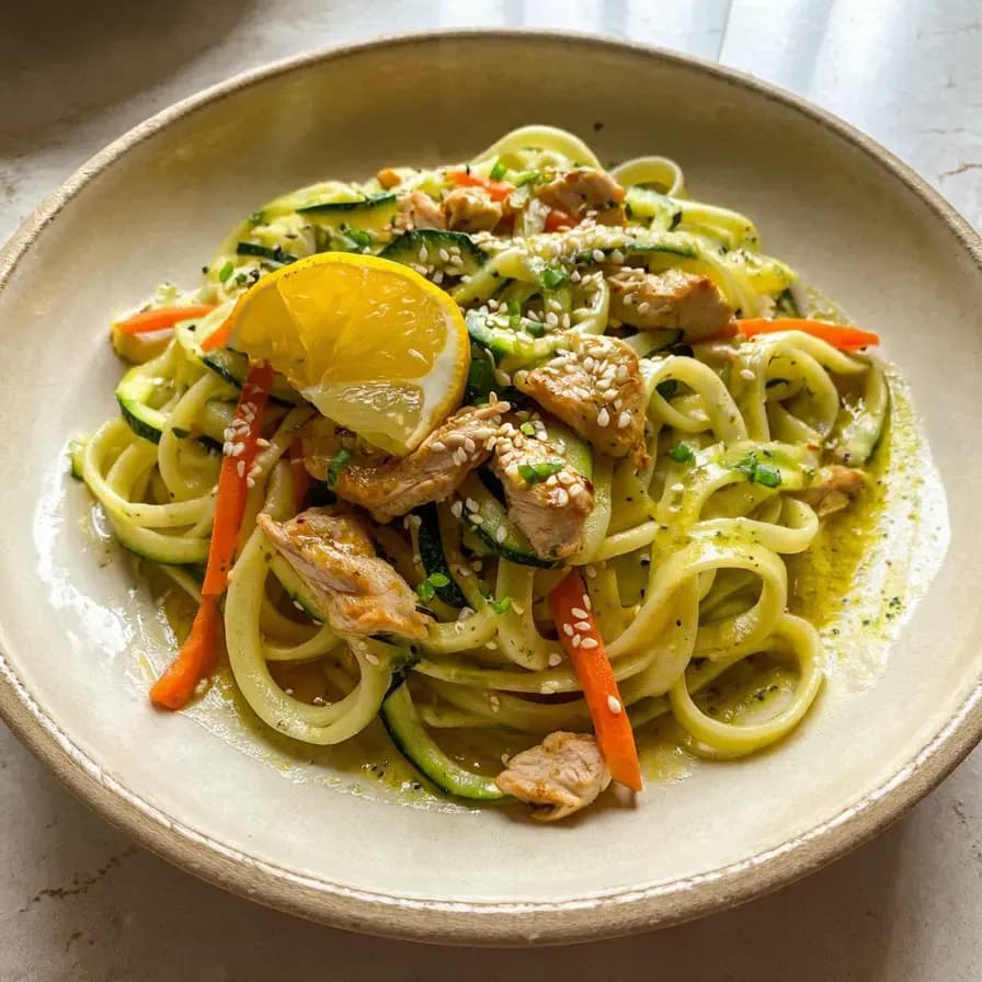 Salade de nouilles de courgettes au poulet