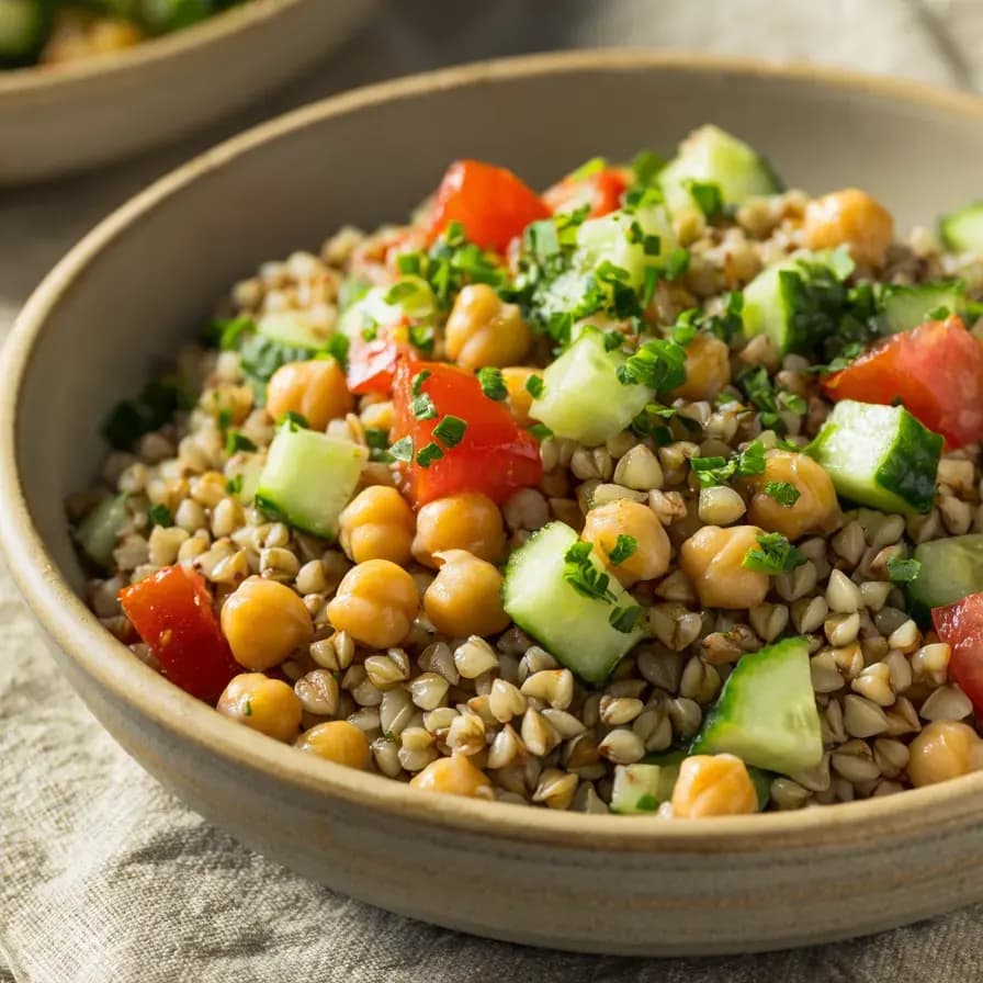 Gericht Nohutlu Karabuğday Salatası
