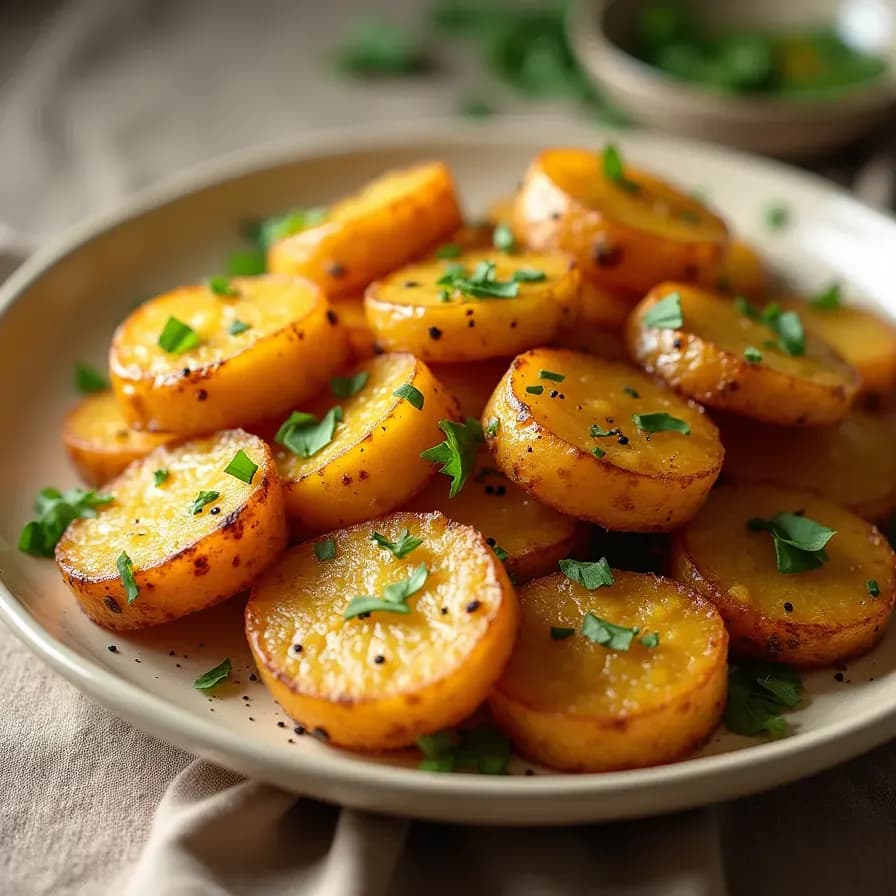 Roasted Sweet Potatoes with Thyme and Mustard