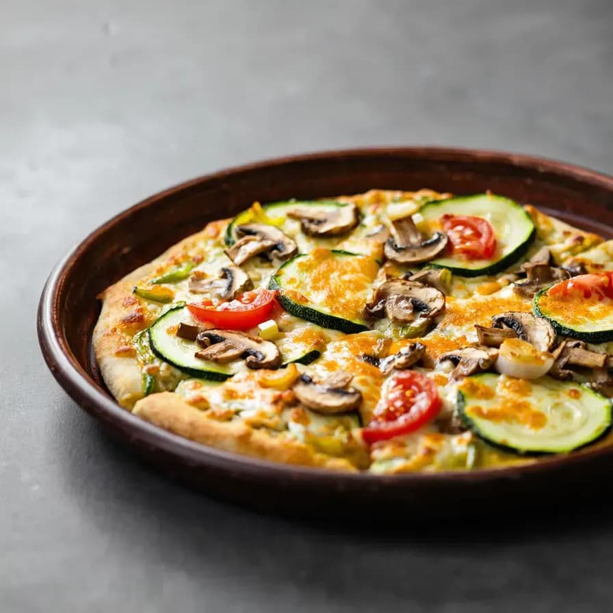 Pizza de Verduras con Base de Calabacín Sin Gluten