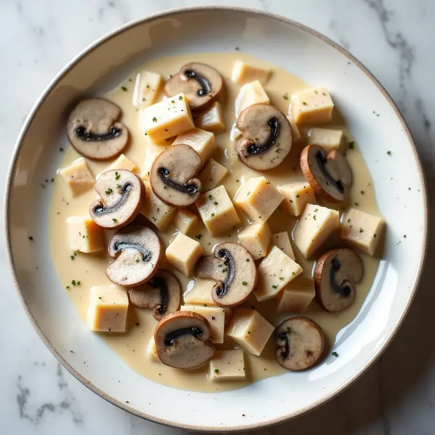 Hähnchenpfanne mit Pilzen und Sahne