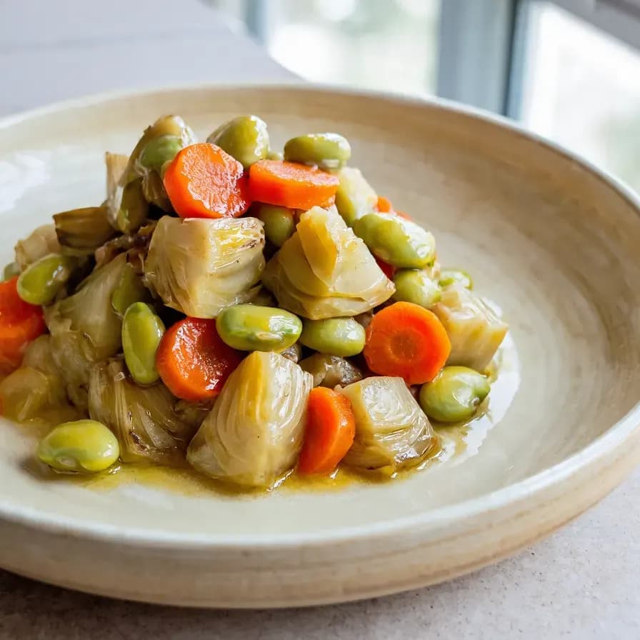 Fava con Alcachofas en Aceite de Oliva