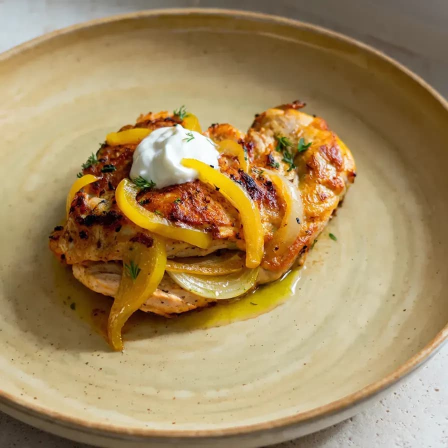 Côtelettes de poulet aux légumes au four
