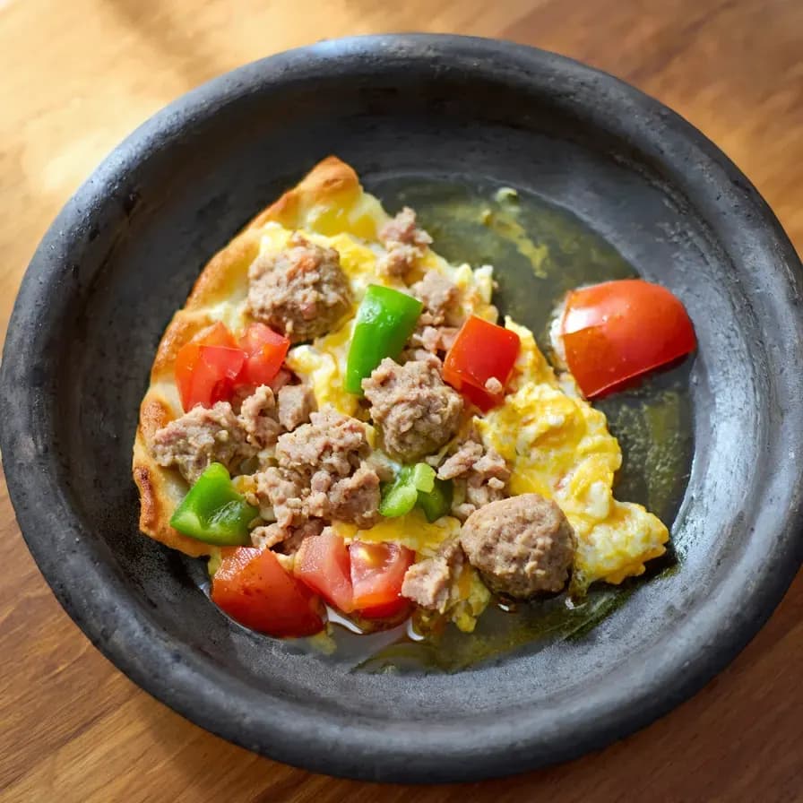Pide sin gluten con carne picada