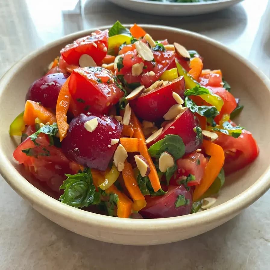 Summer Salad with Basil and Tomatoes