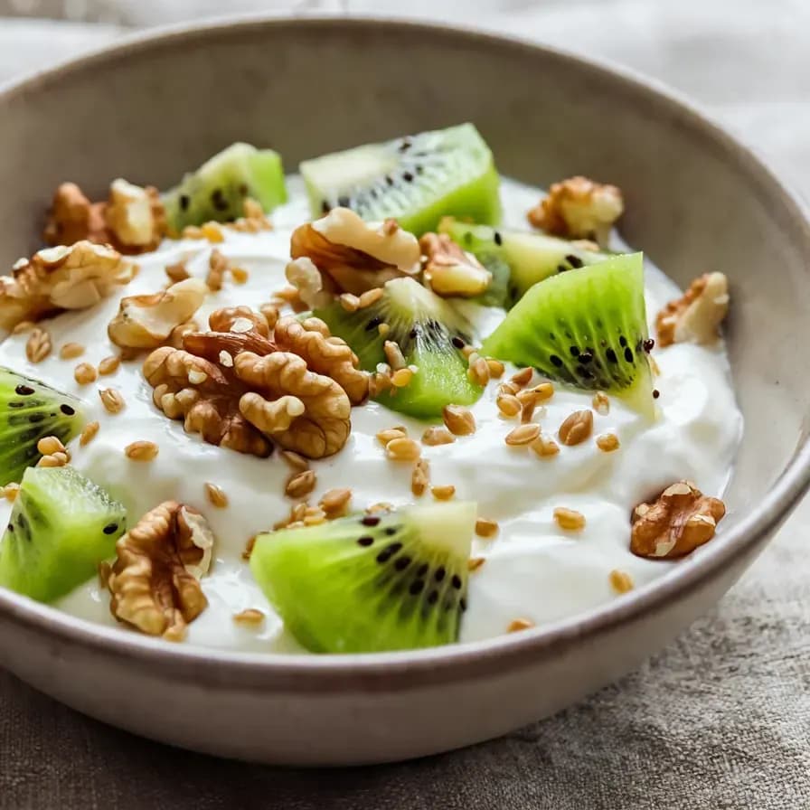 Bol de petit-déjeuner aux noix et au yaourt