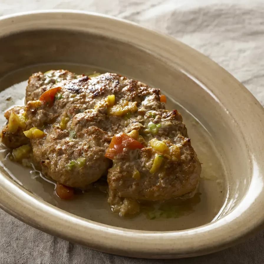 Hackfleisch mit Kartoffeln aus dem Ofen