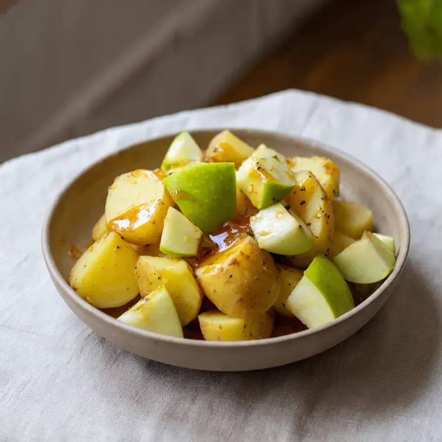 Kartoffelsalat mit Äpfeln und Senfsauce