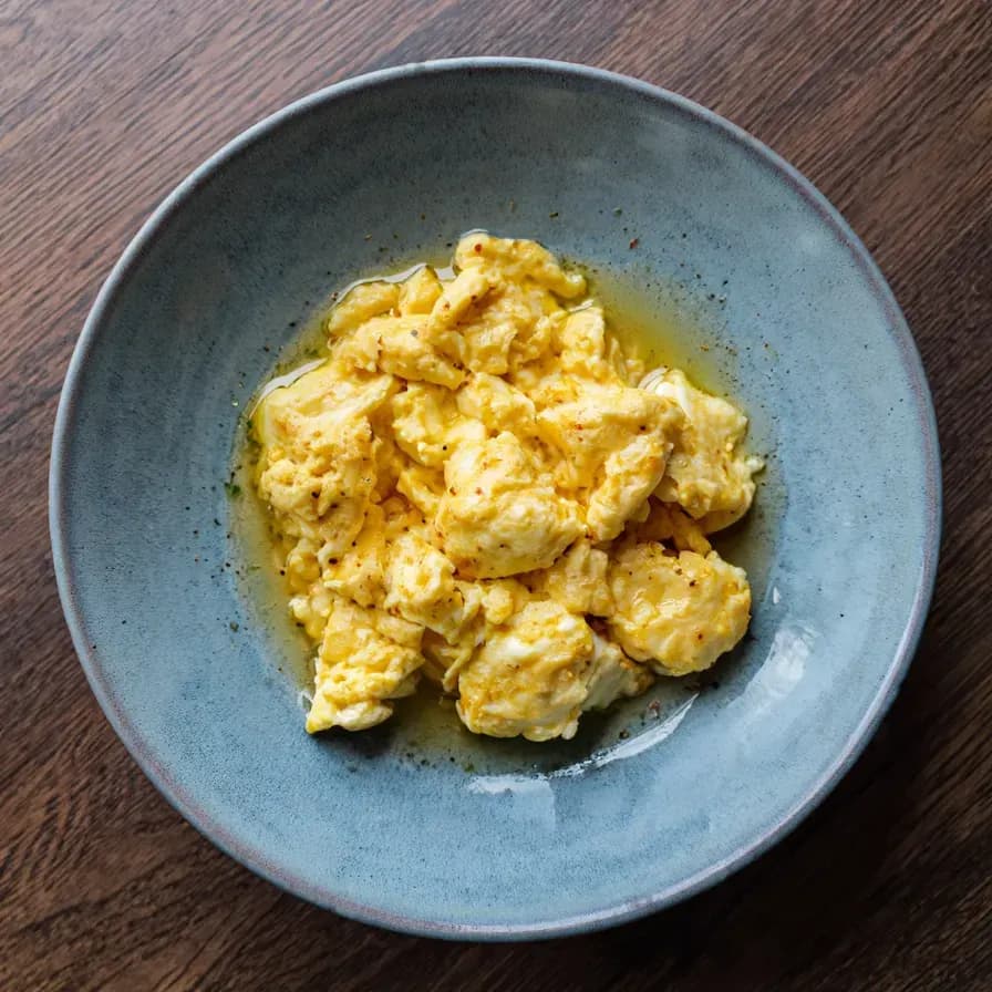 Gluten-Free Soft Scrambled Eggs dish