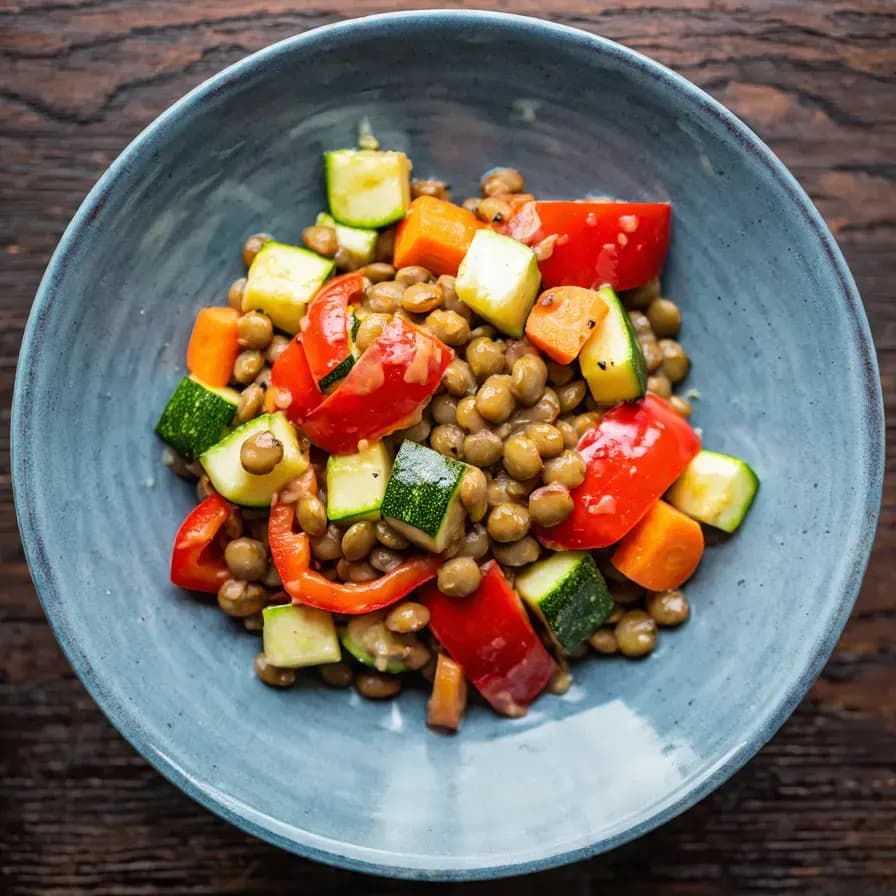 Roasted Vegetable Lentil Salad
