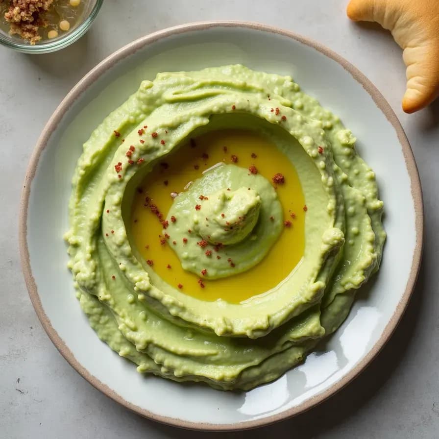 Houmous à l'avocat et au basilic