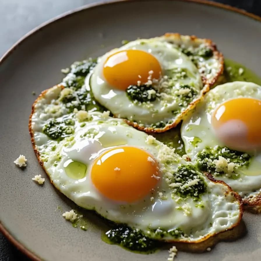 Huevos con Salsa Pesto