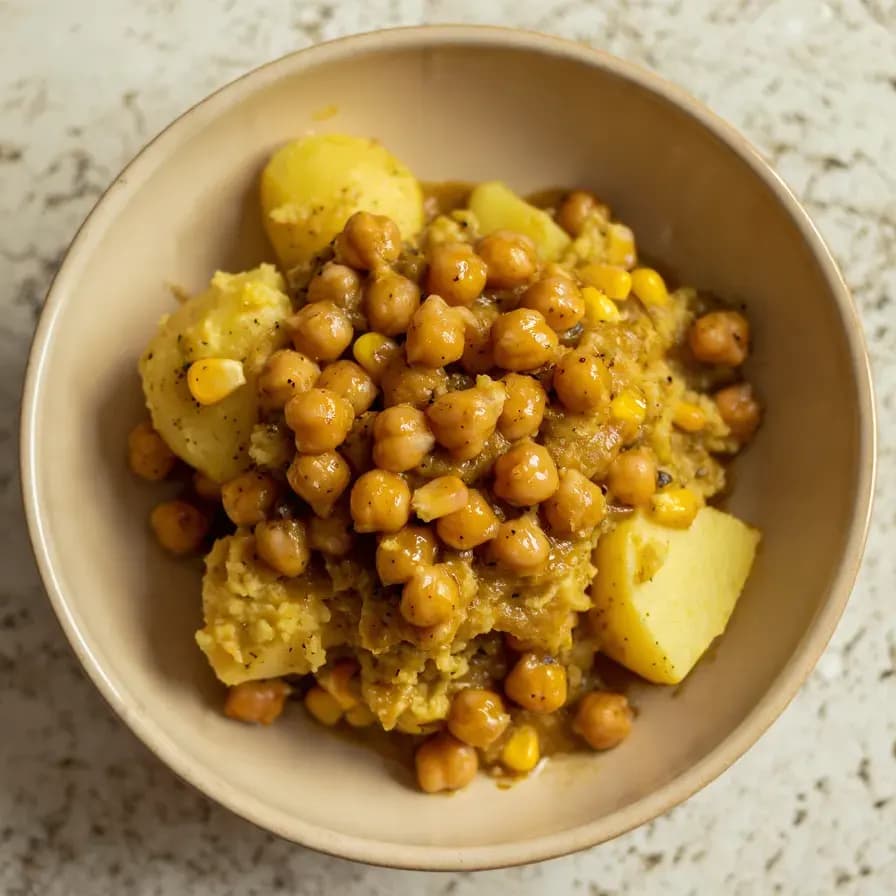 Kumpir Vegan Pratique aux Pois Chiches et Épices