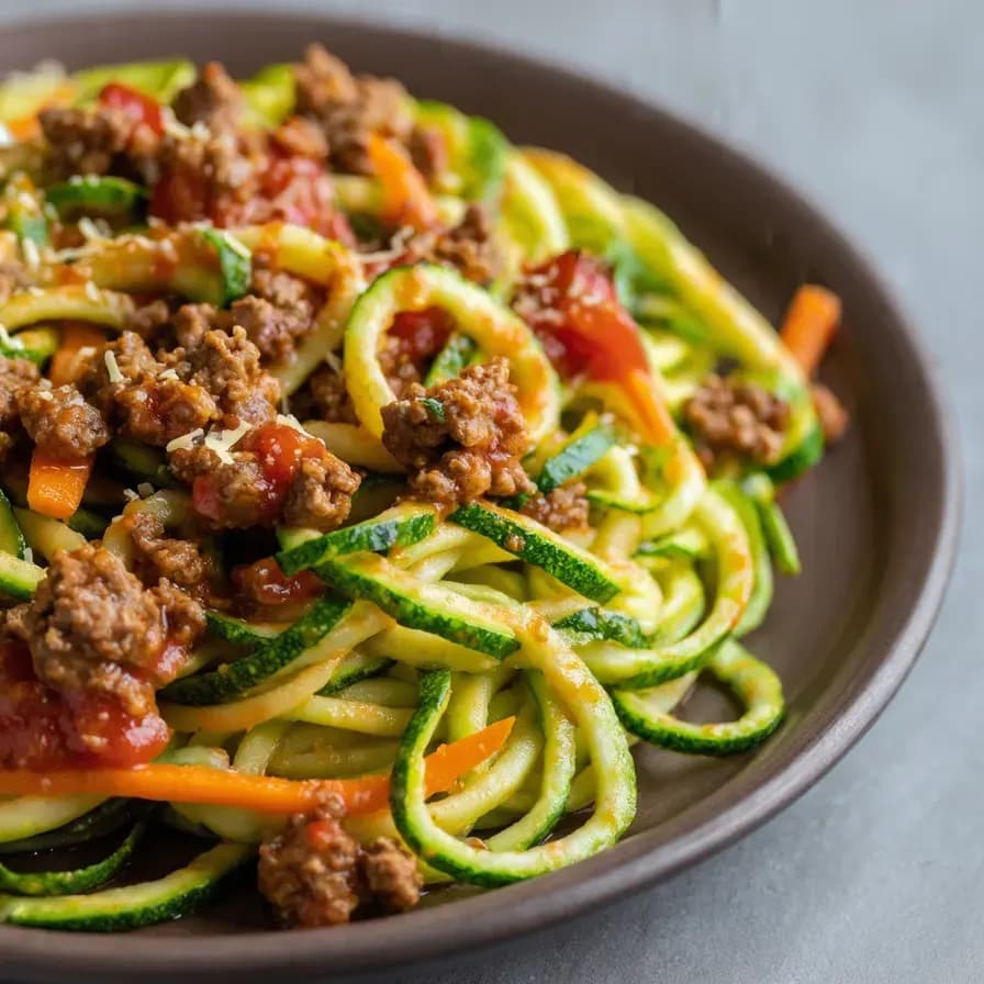 Espaguetis de Calabacín con Carne Picada