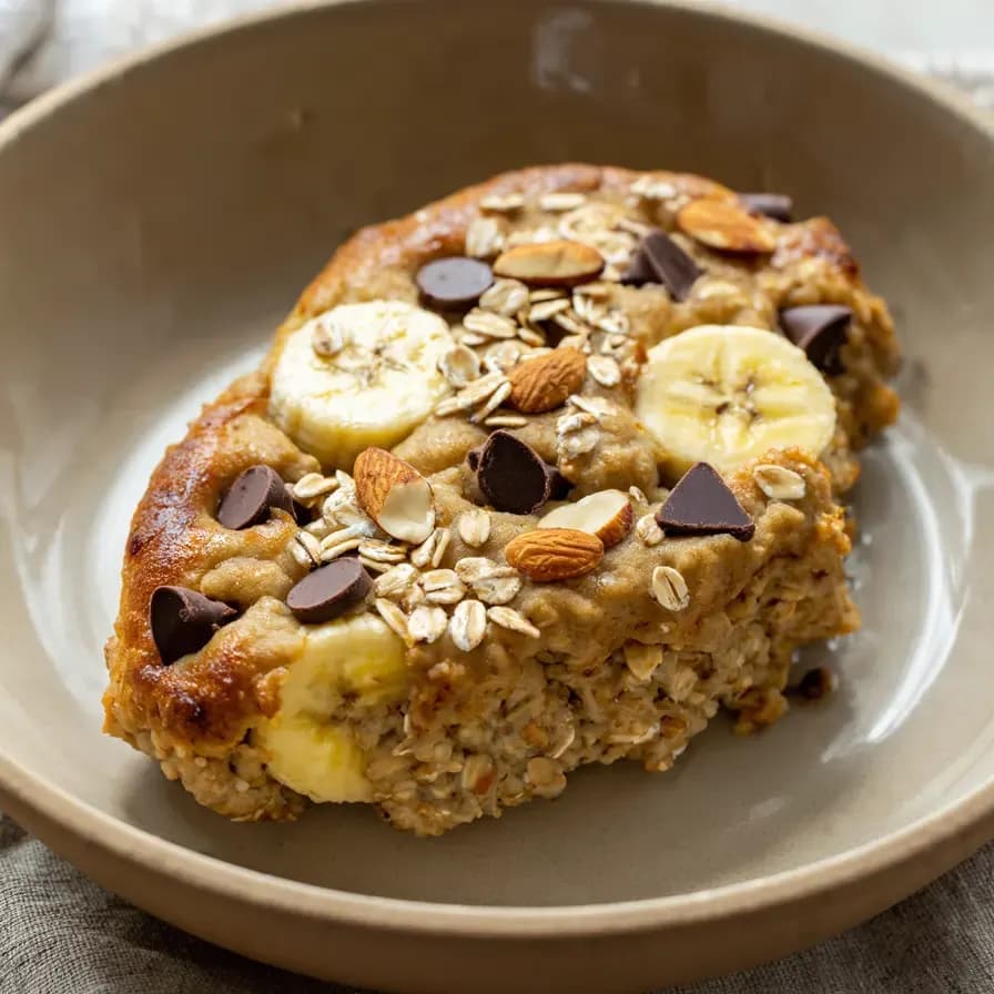 Avena al horno con mantequilla de almendras