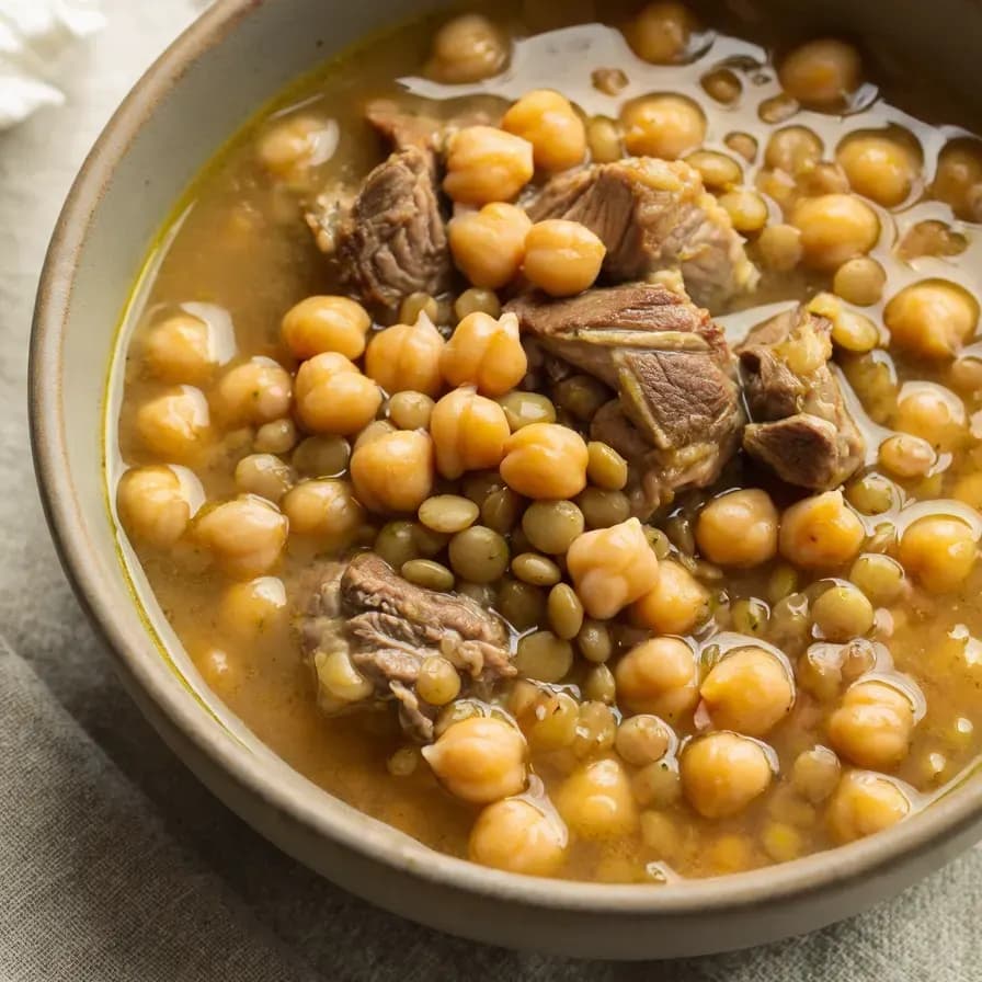 Gericht Ofen-Suppe im Schmortopf