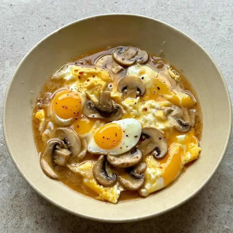 Eier mit Pilzen