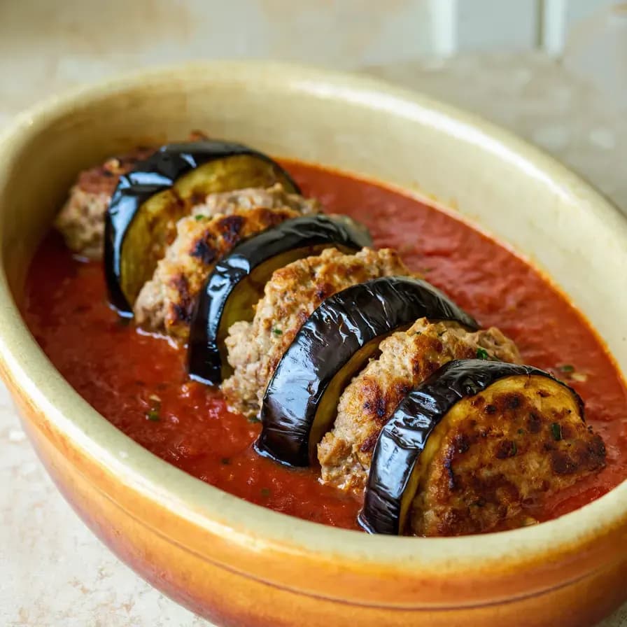 Eggplant Kebab with Meat