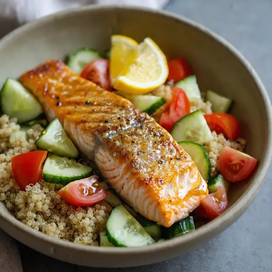 Gericht Somonlu Ilık Kinoa Salatası