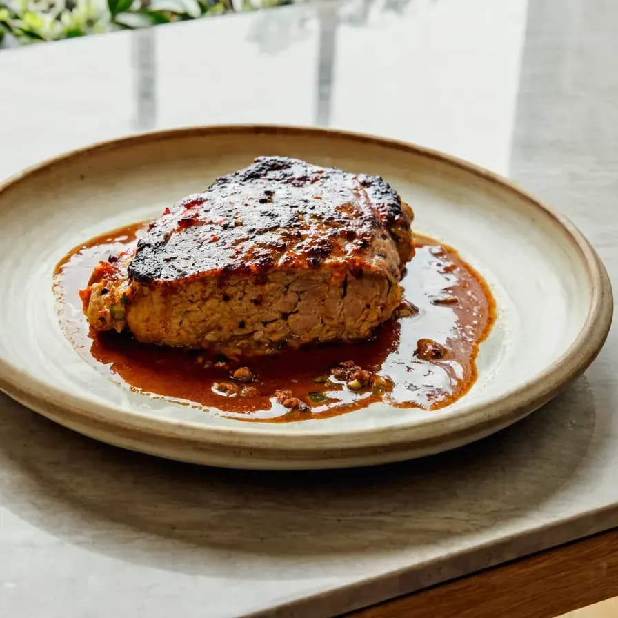 Überbackenes Filet mit Sahnesauce