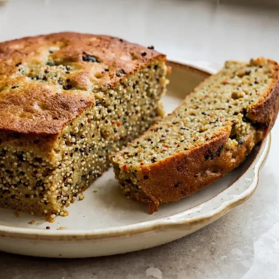 Plato de Glutensiz Kinoa Ekmeği