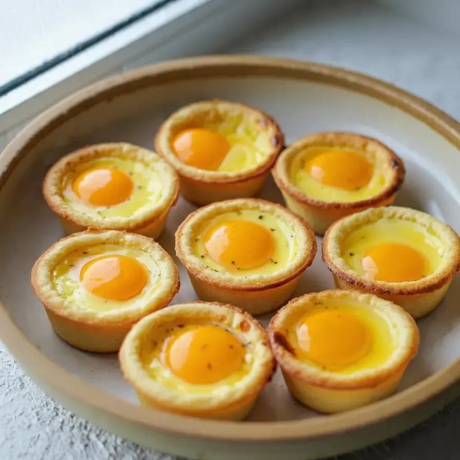 Œufs au four dans des moules à muffins
