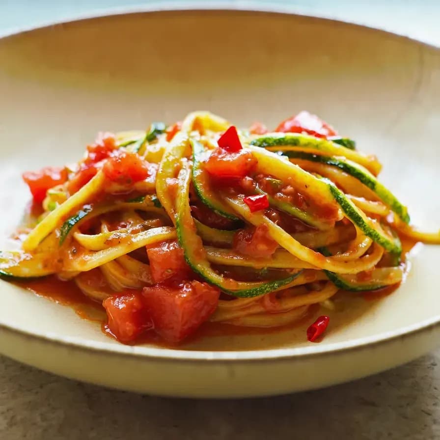 Gericht Zucchini-Spaghetti mit Tomatensauce