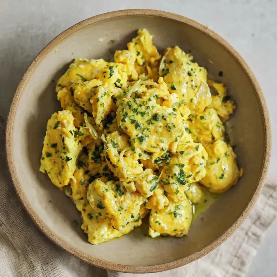 Huevos con Pimiento Rojo y Perejil