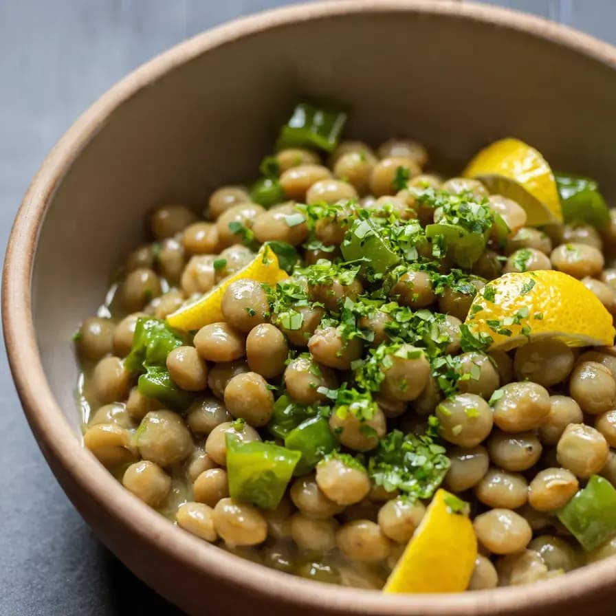 Plato de Yüksek Proteinli Yeşil Mercimek Salatası