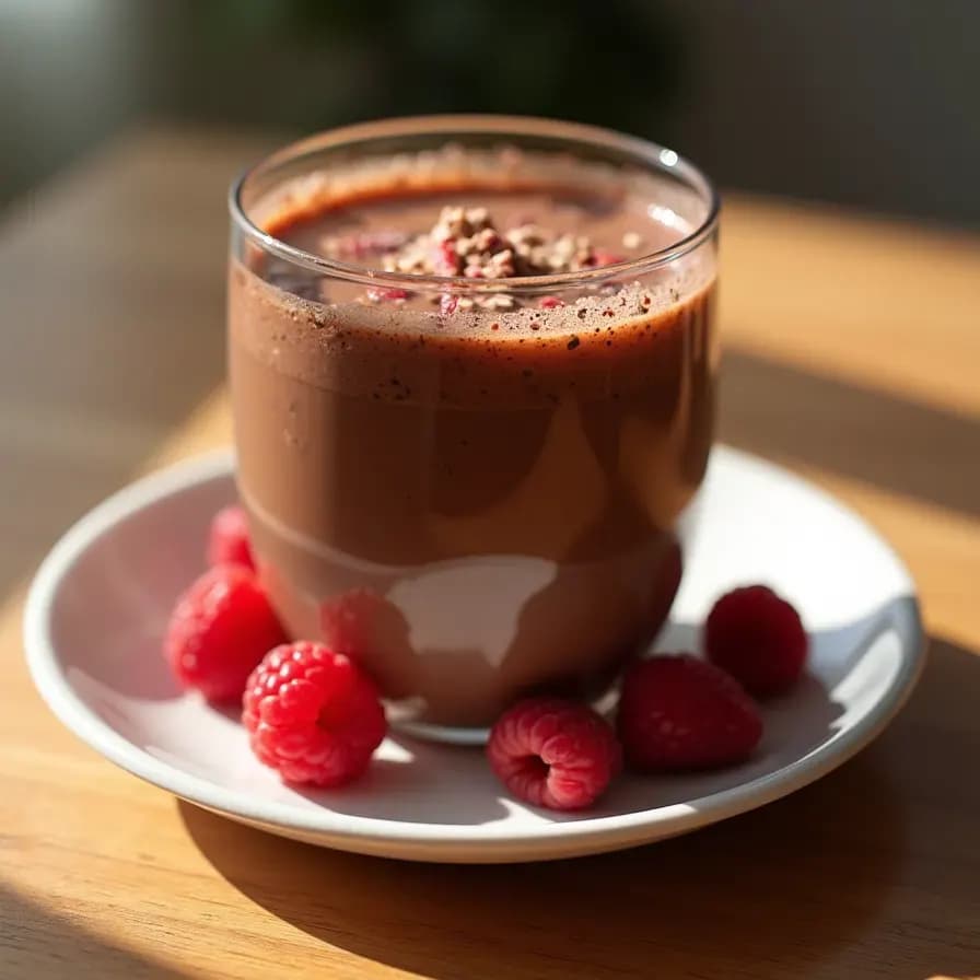 Healthy Chocolate and Raspberry Smoothie
