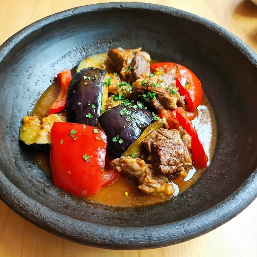 Eggplant Casserole with Diced Meat