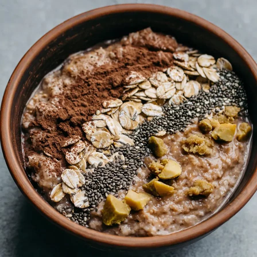 Schokoladen-Chia-Haferflocken-Overnight-Oats