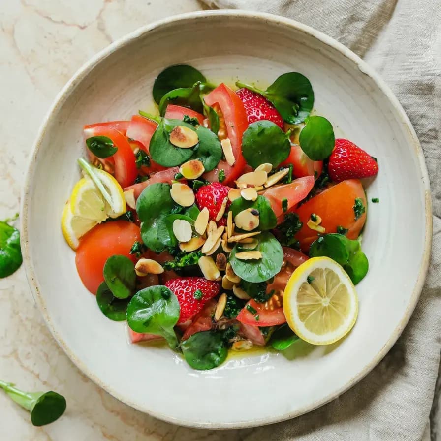 Ensalada de Verano con Fresas y Acelgas