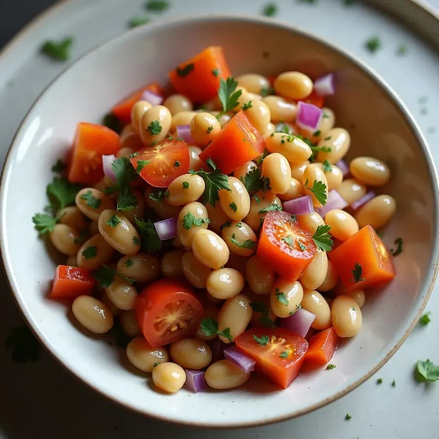 Ensalada de lentejas mungo con aceite de oliva
