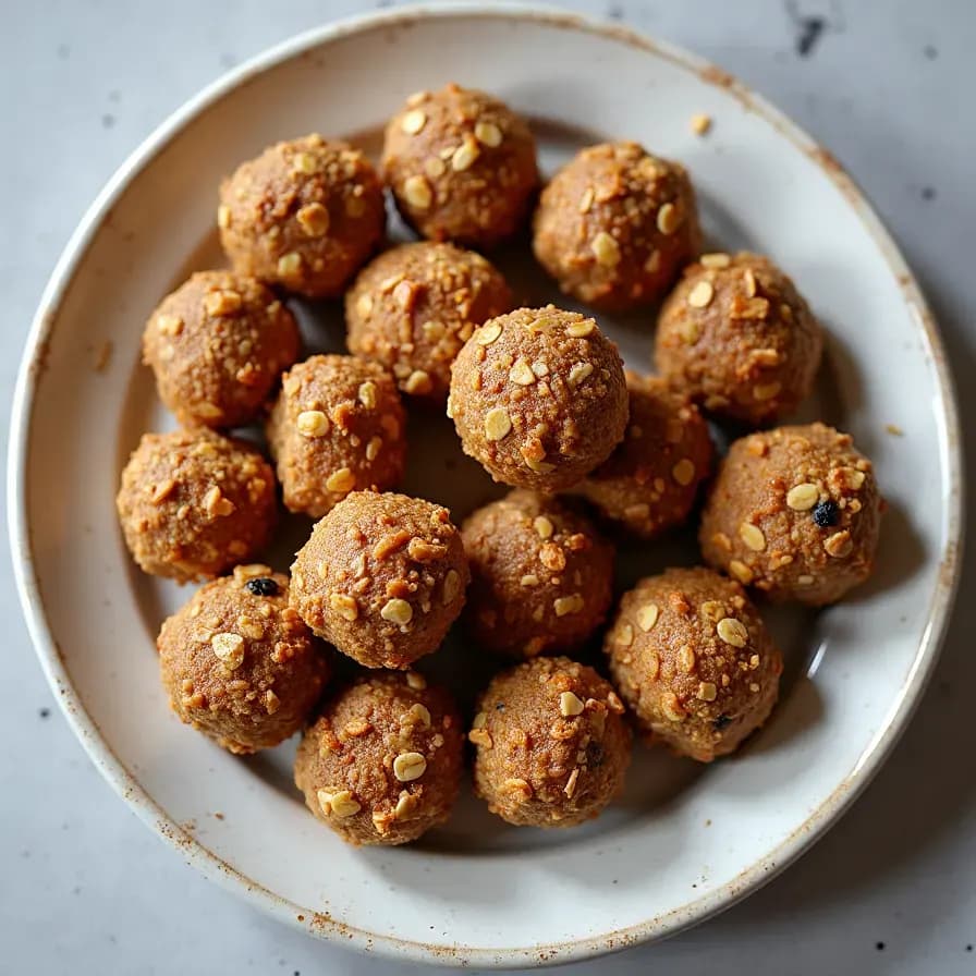 Соленые закусочные шарики с оливками и овсянкой