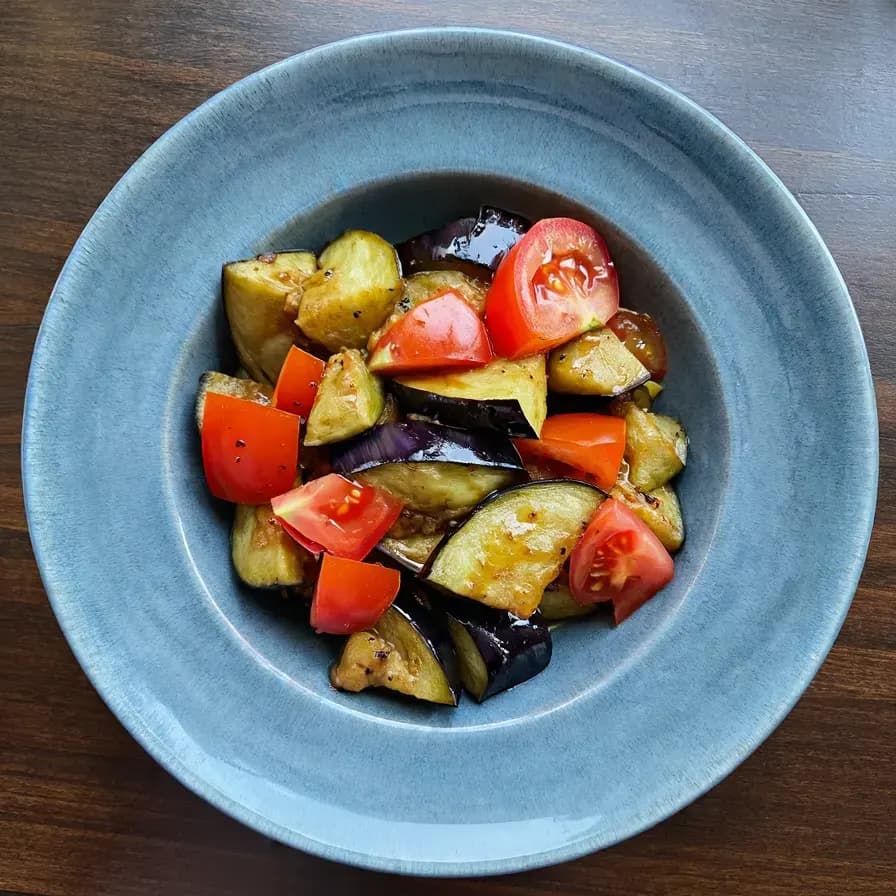 Roasted Eggplant Salad with Pomegranate Molasses
